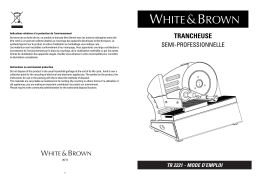 WHITE BROWN TR 2221 SEMI-PRO Manuel utilisateur