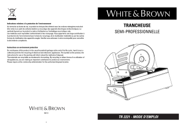 Manuel du propriétaire | WHITE BROWN TR 2221 SEMI-PRO Manuel utilisateur | Fixfr