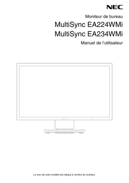 NEC EA234WMi-BK 23" Widescreen LED-Backlit Desktop Monitor Manuel utilisateur