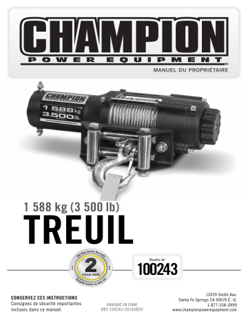 Champion Power Equipment 100243 Manuel utilisateur | Fixfr