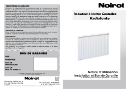 Noirot RADIAFONTE Manuel utilisateur