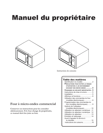 Manuel du propriétaire | Menumaster (Amana) RFS518TS Manuel utilisateur | Fixfr