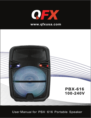 QFX PBX-616 BLUETOOTH RECHARGEABLE SPEAKER Manuel utilisateur | Fixfr