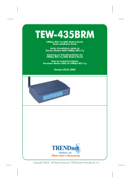 Trendnet TEW-435BRM 54Mbps 802.11g ADSL Firewall Modem Router Manuel utilisateur