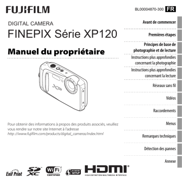 FinePix XP120 | Fujifilm XP120 Camera Manuel du propriétaire | Fixfr