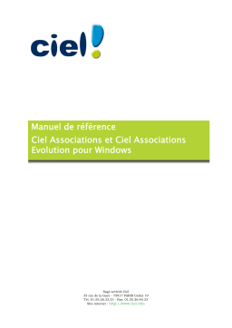 Ciel Associations 2013 Manuel utilisateur