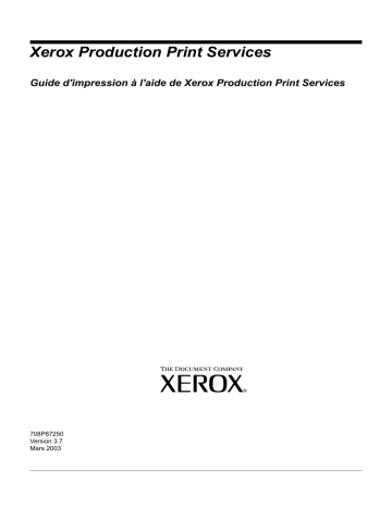 Manuel du propriétaire | Xerox DOCUTECH 6100 Manuel utilisateur | Fixfr