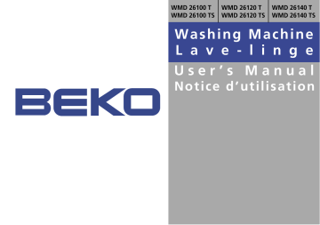 Manuel du propriétaire | Beko WMD 26120 TS Manuel utilisateur | Fixfr