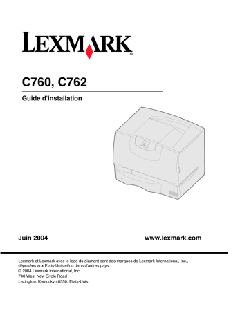 Manuel du propriétaire | Lexmark C760 Manuel utilisateur | Fixfr