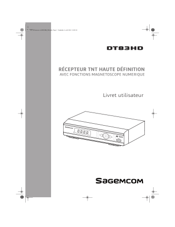 Manuel du propriétaire | SAGEMCOM DT83HD Manuel utilisateur | Fixfr