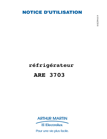 Manuel du propriétaire | ARTHUR MARTIN ARE3703 Manuel utilisateur | Fixfr