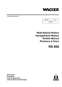 Wacker Neuson RS800 Tandem Roller Manuel utilisateur