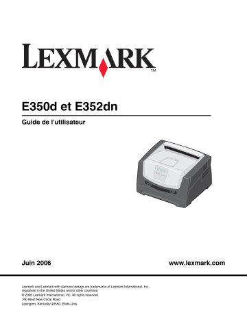 Manuel du propriétaire | Lexmark E352DN Manuel utilisateur | Fixfr