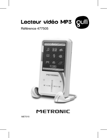 Manuel du propriétaire | Metronic LECTEUR VIDEO MP3 Manuel utilisateur | Fixfr
