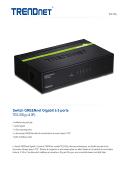 Trendnet TEG-S50g 5-Port Gigabit GREENnet Switch Fiche technique