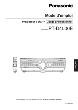 Panasonic PT-D4000E Manuel utilisateur