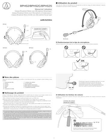 Manuel du propriétaire | Audio-Technica BPHS2C Manuel utilisateur | Fixfr