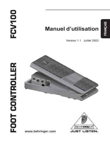 Manuel du propriétaire | Behringer FCV100 Manuel utilisateur | Fixfr