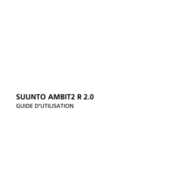 Mode d'emploi | Suunto Ambit 2R 2.0 Manuel utilisateur | Fixfr