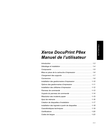 Xerox P8ex DocuPrint Mode d'emploi | Fixfr