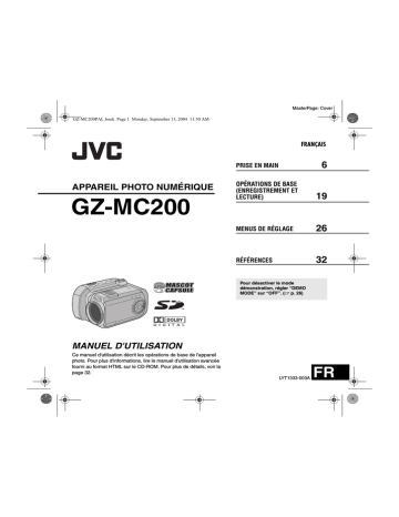 Mode d'emploi | JVC GZ MC200 Manuel utilisateur | Fixfr