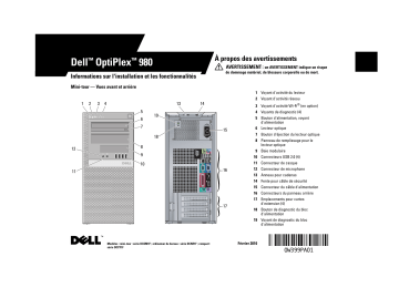 Dell OptiPlex 980 desktop Guide de démarrage rapide | Fixfr