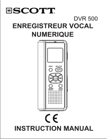 SCOTT DVR 500 Mode d'emploi | Fixfr