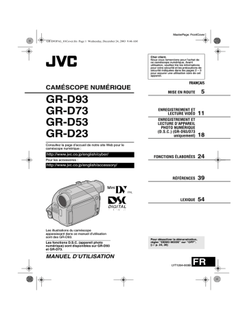 GR D53 | GR D93 | GR D73 | JVC GR D23 Manuel utilisateur | Fixfr