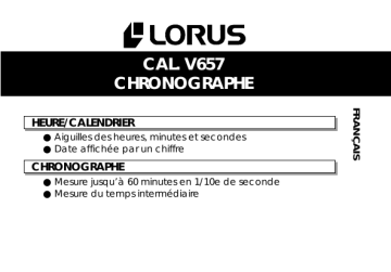 Manuel du propriétaire | Lorus V657 Manuel utilisateur | Fixfr