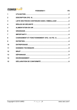 Powerplus POWAIR0011 Manuel utilisateur