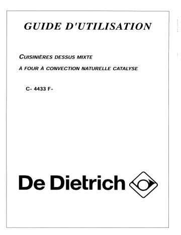 Manuel du propriétaire | De Dietrich CD4433F1 Manuel utilisateur | Fixfr