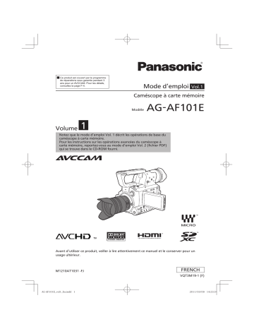 Manuel du propriétaire | Panasonic AG-AC130AEJ Manuel utilisateur | Fixfr