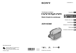 Sony DCR-HC90E Mode d'emploi