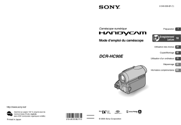 DCR HC90E | Sony DCR-HC90E Mode d'emploi | Fixfr