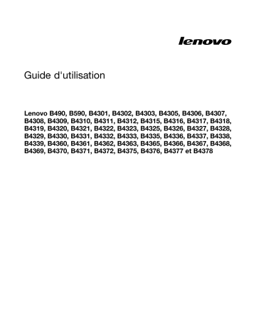 Manuel du propriétaire | Lenovo ESSENTIAL B590 (MBX3BFR) Manuel utilisateur | Fixfr