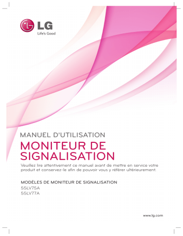 LG 55LV75A-5B Manuel du propriétaire | Fixfr