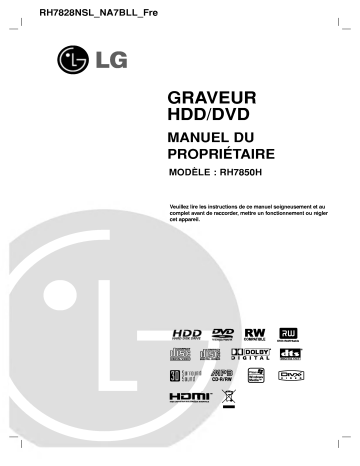 LG RH7828NSL Manuel du propriétaire | Fixfr