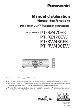 Panasonic PT-RW430EW Manuel utilisateur