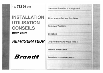 Manuel du propriétaire | Brandt HNV3080B Manuel utilisateur | Fixfr