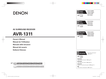 Manuel du propriétaire | Denon AVR-1311 Manuel utilisateur | Fixfr