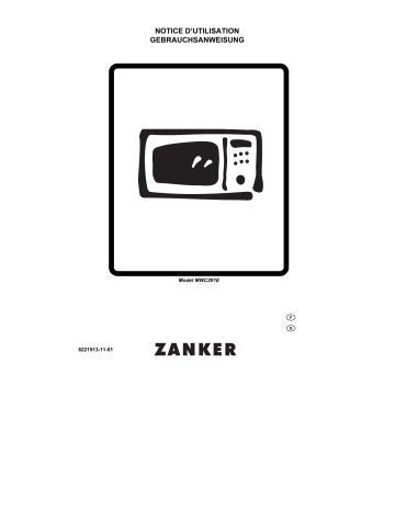 Manuel du propriétaire | ZANKER mwc 291 e Manuel utilisateur | Fixfr