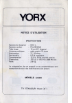 Yorx 570-370703-03 Manuel utilisateur