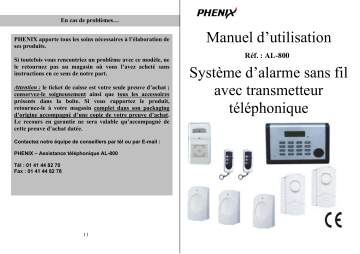 Manuel du propriétaire | Phenix AL-800 Manuel utilisateur | Fixfr