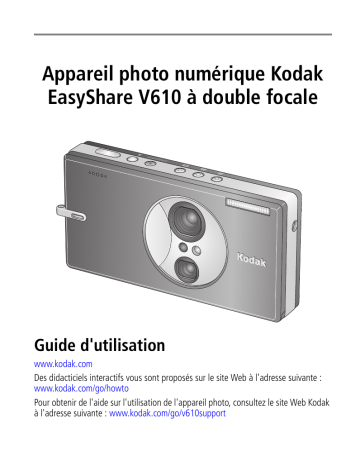 Manuel du propriétaire | Kodak V610 Manuel utilisateur | Fixfr
