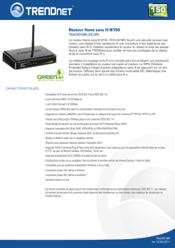 Trendnet TEW-651BR N150 Wireless Home Router Fiche technique