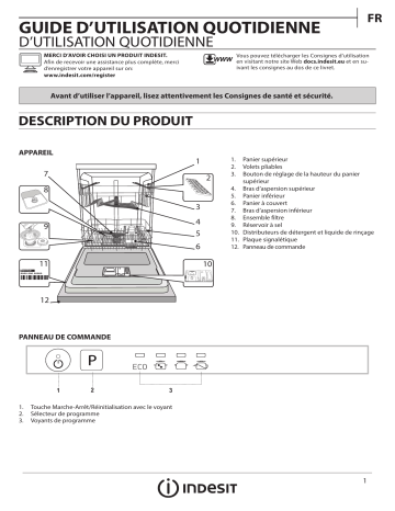 Mode d'emploi | Indesit DIF 14B1 EU Manuel utilisateur | Fixfr