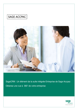 ACCPAC SAGECRM Manuel utilisateur