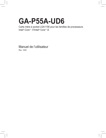 Manuel du propriétaire | Gigabyte GA-P55A-UD6 Manuel utilisateur | Fixfr