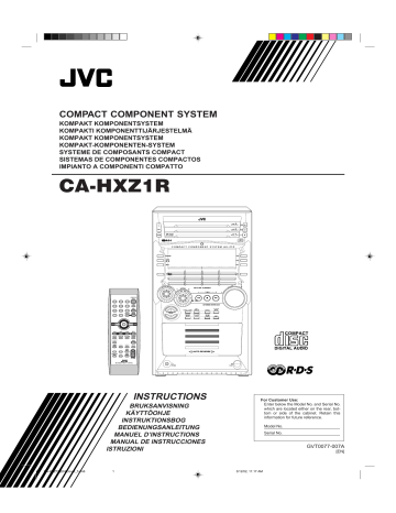 Manuel du propriétaire | JVC CA-HXZ1R Manuel utilisateur | Fixfr