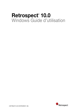 Retrospect pour Windows 10.0 Manuel utilisateur